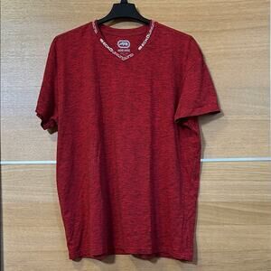 Ecko Unltd Men Sz 3XL dark Red V-Neck Tee - logo on neckline